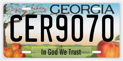 GA license plate CER9070