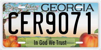 GA license plate CER9071