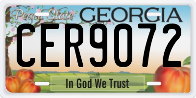 GA license plate CER9072