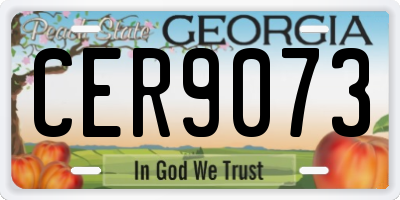GA license plate CER9073