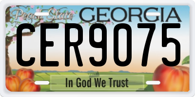 GA license plate CER9075