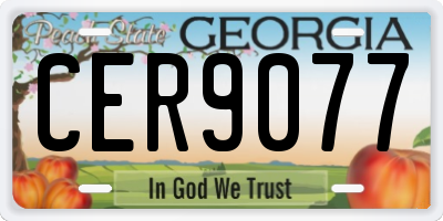 GA license plate CER9077