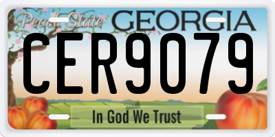 GA license plate CER9079