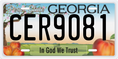 GA license plate CER9081