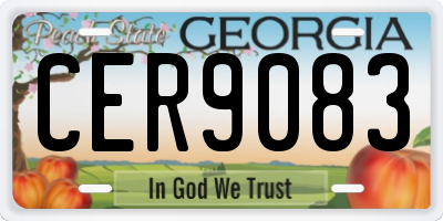 GA license plate CER9083