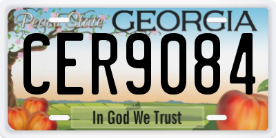 GA license plate CER9084