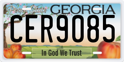 GA license plate CER9085