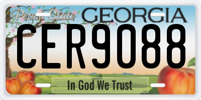 GA license plate CER9088