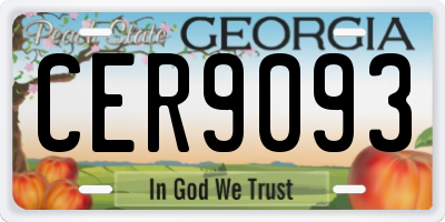 GA license plate CER9093