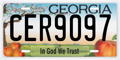 GA license plate CER9097