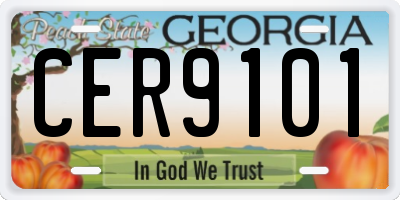 GA license plate CER9101