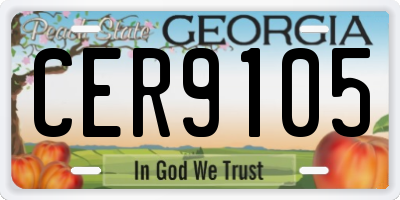 GA license plate CER9105