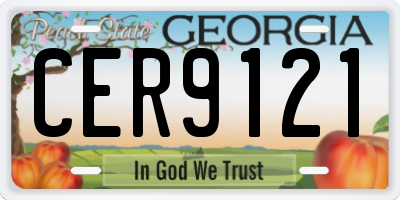GA license plate CER9121