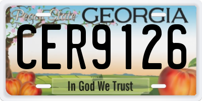 GA license plate CER9126