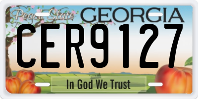 GA license plate CER9127