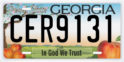GA license plate CER9131