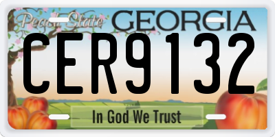 GA license plate CER9132