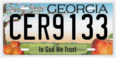 GA license plate CER9133