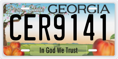 GA license plate CER9141