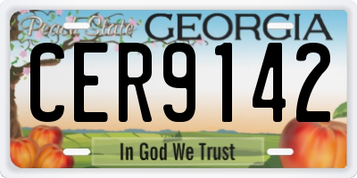 GA license plate CER9142