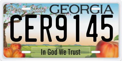 GA license plate CER9145