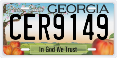 GA license plate CER9149