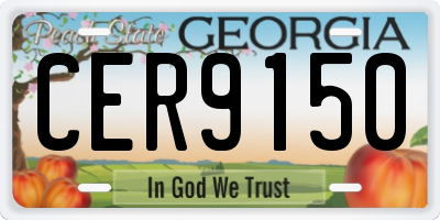 GA license plate CER9150