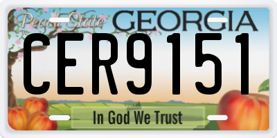 GA license plate CER9151