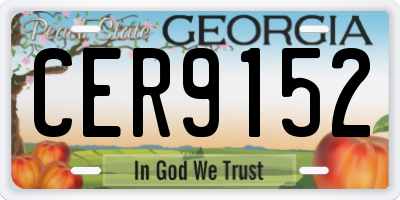 GA license plate CER9152