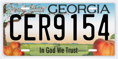 GA license plate CER9154