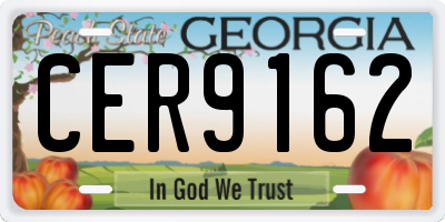 GA license plate CER9162