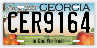 GA license plate CER9164