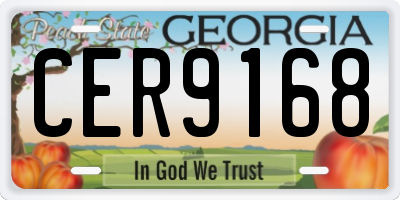GA license plate CER9168