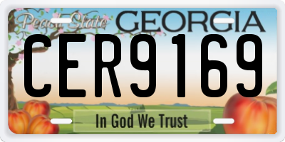 GA license plate CER9169
