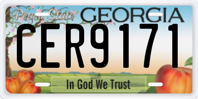 GA license plate CER9171