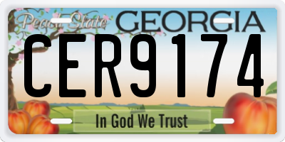GA license plate CER9174