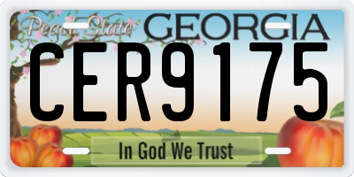 GA license plate CER9175
