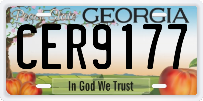 GA license plate CER9177