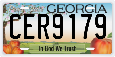 GA license plate CER9179