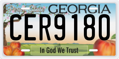 GA license plate CER9180