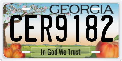 GA license plate CER9182