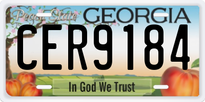 GA license plate CER9184