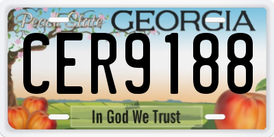 GA license plate CER9188
