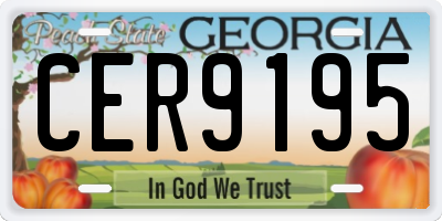 GA license plate CER9195