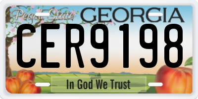 GA license plate CER9198