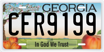 GA license plate CER9199