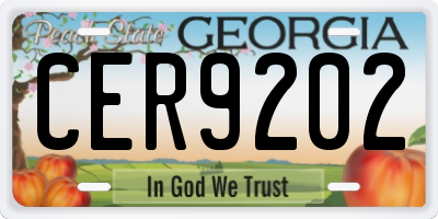 GA license plate CER9202