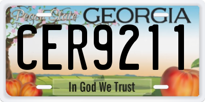 GA license plate CER9211