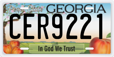 GA license plate CER9221