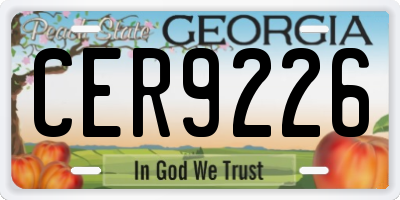 GA license plate CER9226